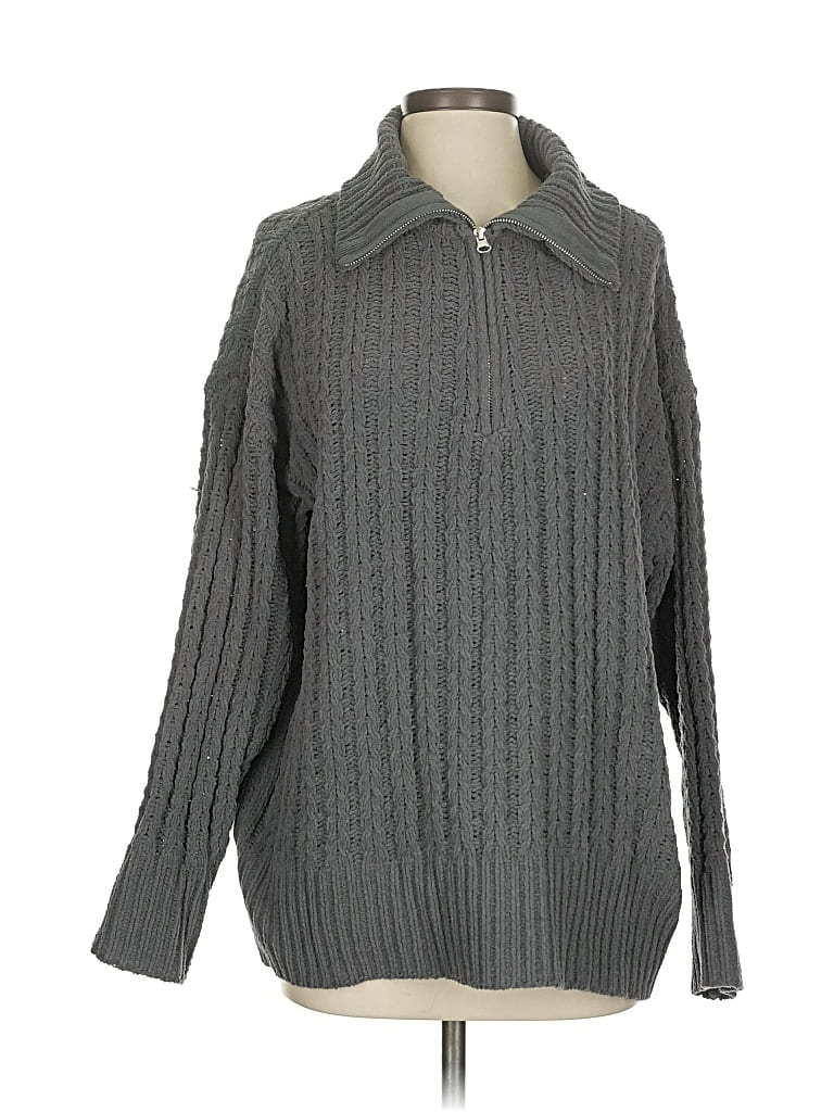 Pre-owned Pink Lily Pullover Sweater In Gray