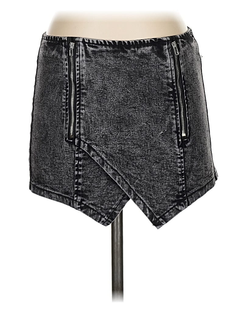 Pre-owned Fashion Nova Denim Skirt In Gray