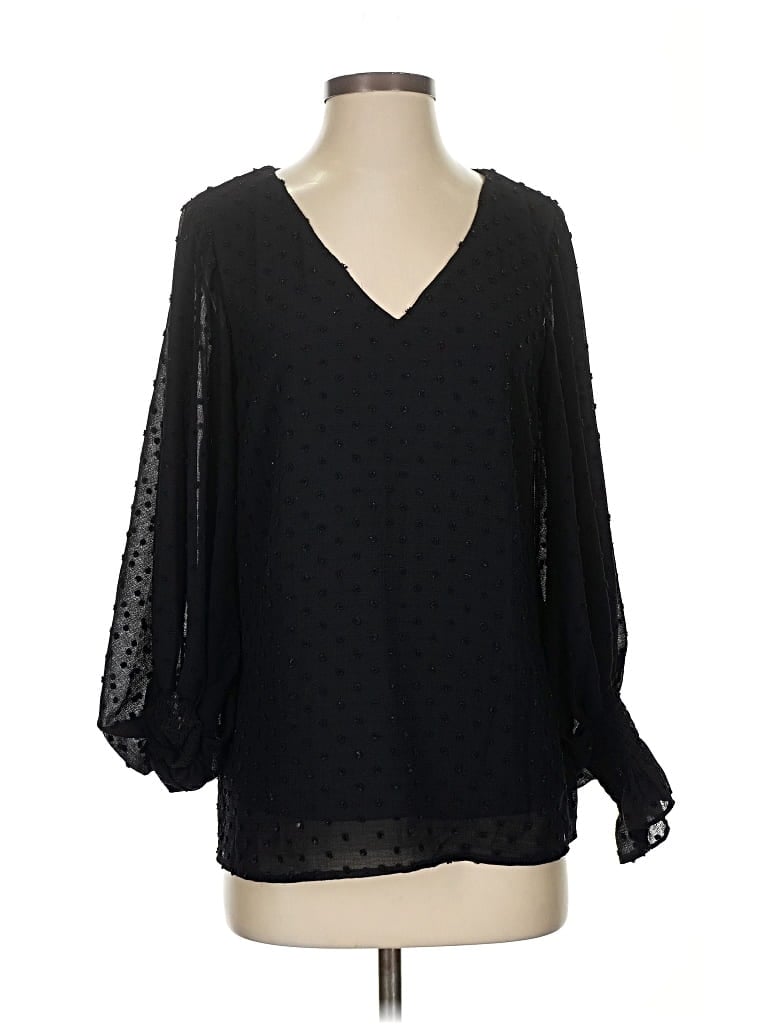 Pre-owned Vince Camuto 3/4 Sleeve Blouse In Black