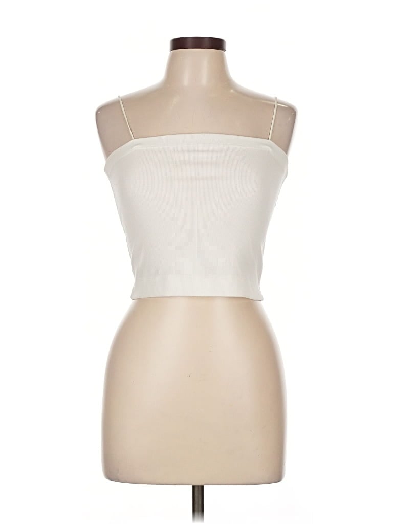 Pre-owned American Eagle Outfitters Tank Top Ivory Strapless Neckline Tops In White