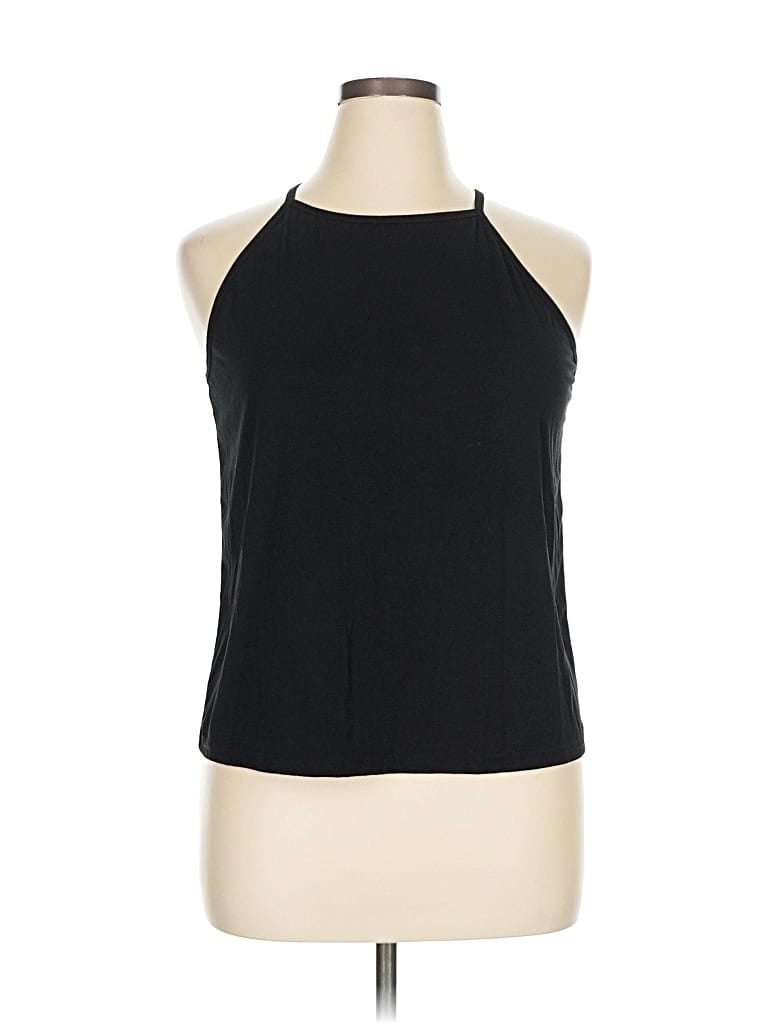 Pre-owned Unbranded Tank Top Black Halter Neckline Tops