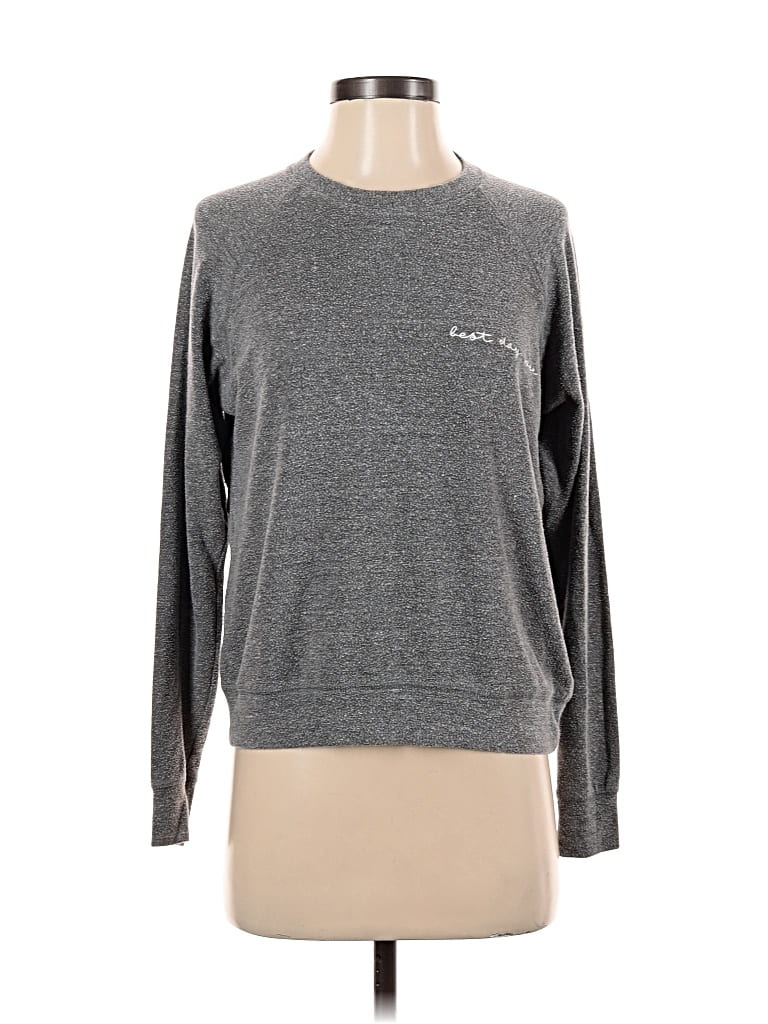Pre-owned Good Hyouman Long Sleeve Top Gray Crew Neck Tops
