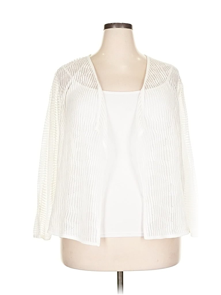 Pre-owned Nic + Zoe Cardigan Sweater In White