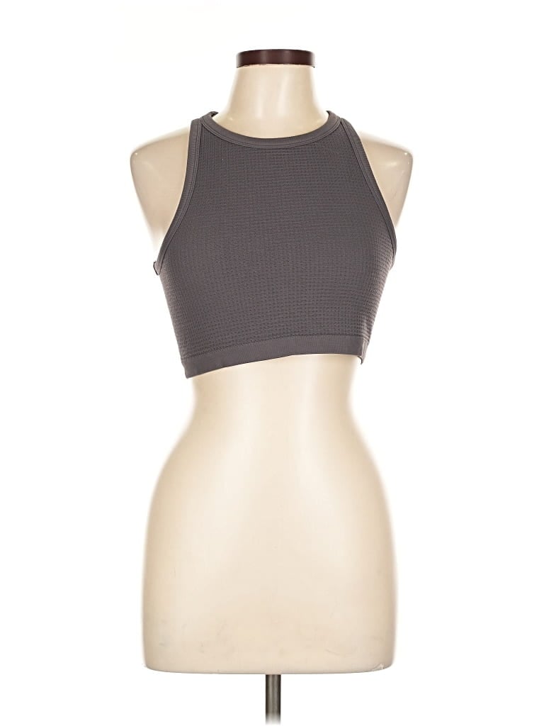 Pre-owned Garage Tank Top Gray Halter Neckline Tops