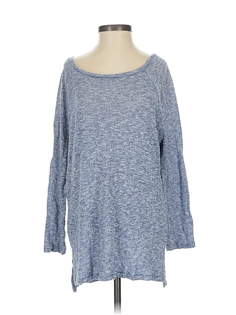 Pre-owned Aerie 3/4 Sleeve Top Blue Boatneck Tops