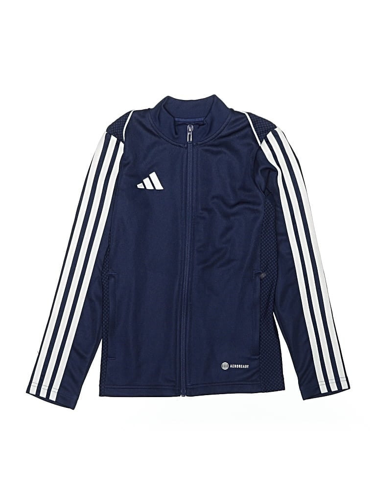 Pre-owned Adidas Originals Kids' Zip Up Hoodie In Blue