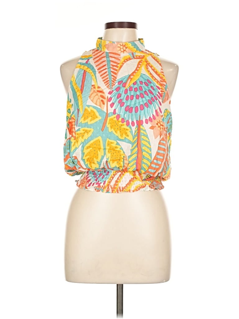 Pre-owned Christian Siriano New York Sleeveless Blouse In Orange