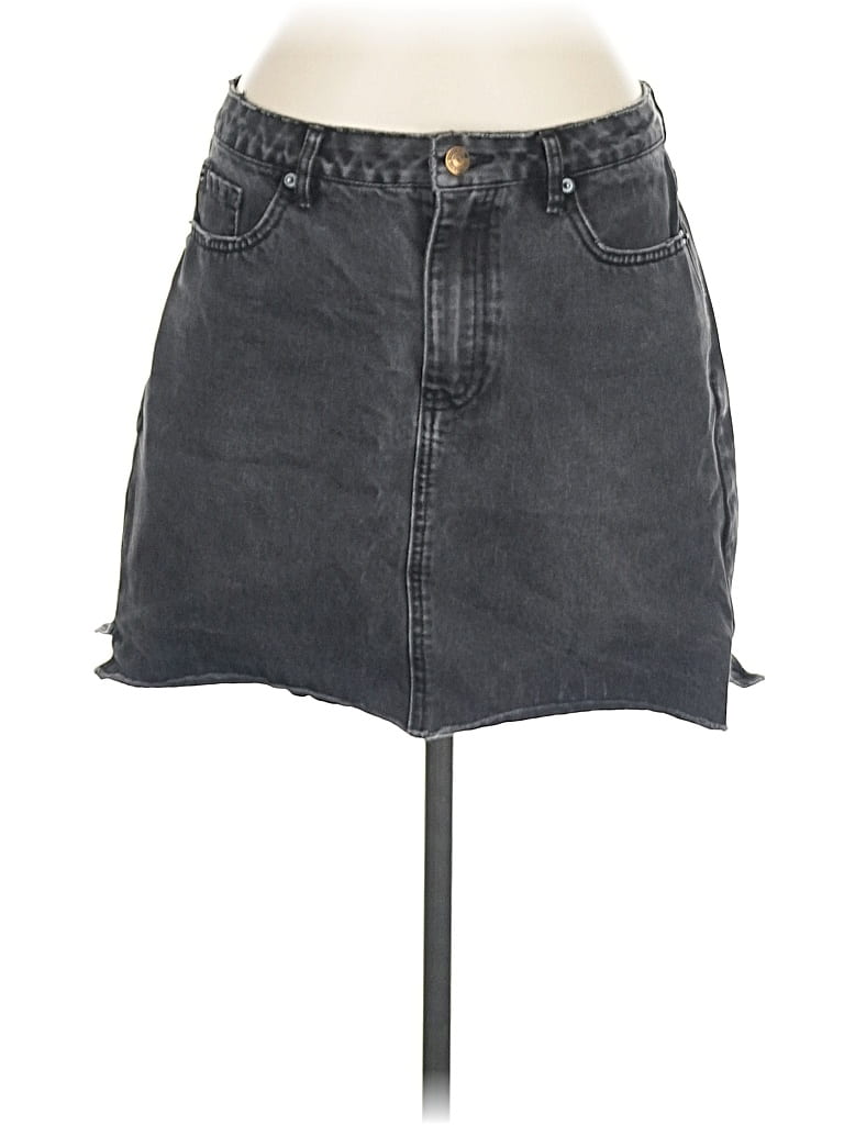 Pre-owned New Look Denim Skirt In Gray