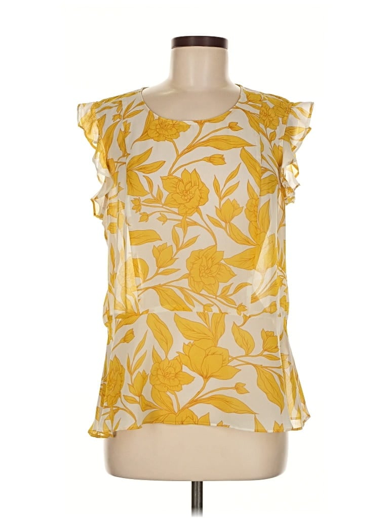 Pre-owned Cabi Sleeveless Blouse In Yellow