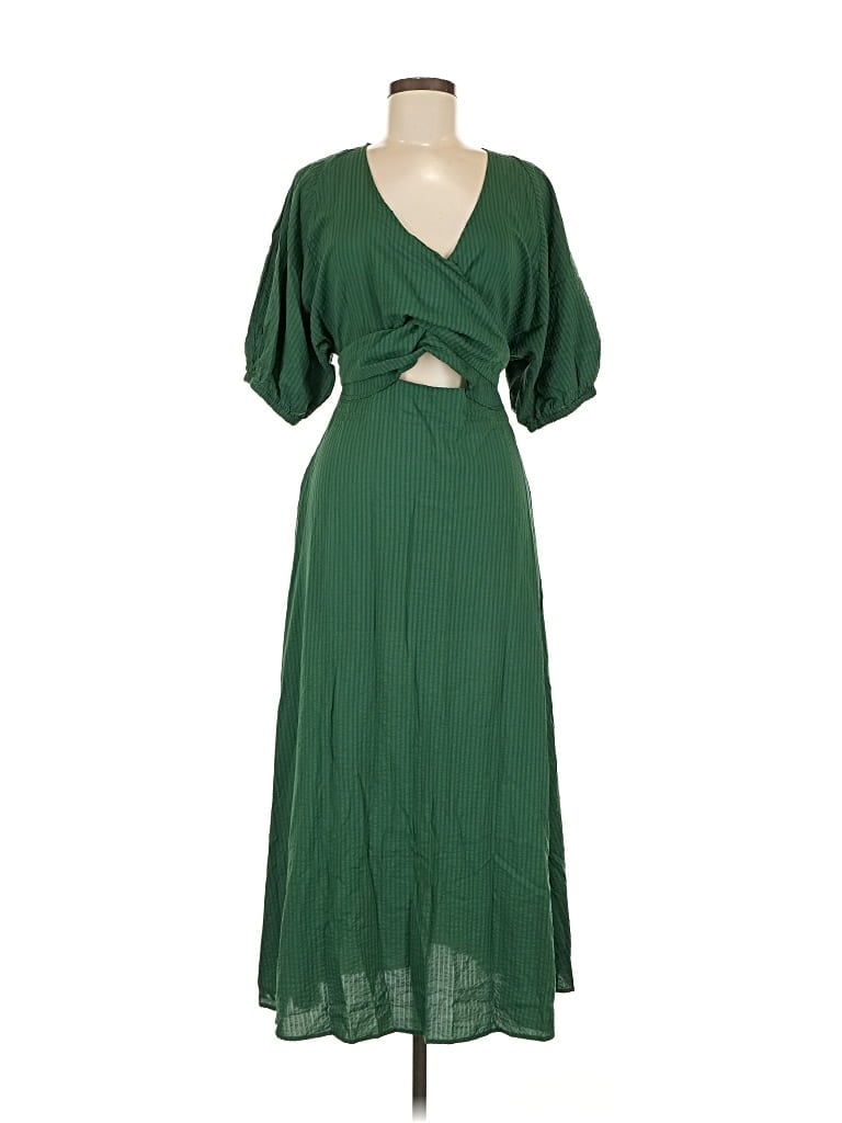 Pre-owned Mng Casual Dress In Green