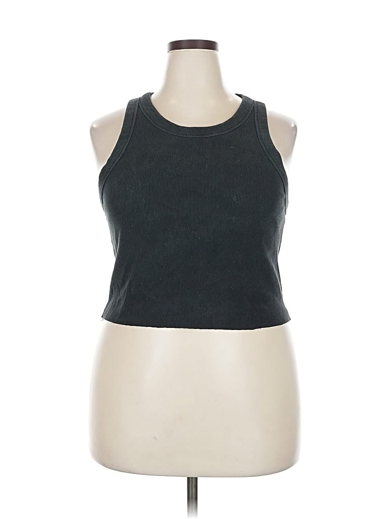 Pre-owned Aerie Tank Top Gray Halter Neckline Tops