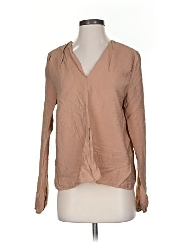 Self Contrast Long Sleeve Blouse (view 1)