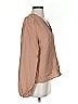 Self Contrast Tan Long Sleeve Blouse Size S - photo 4