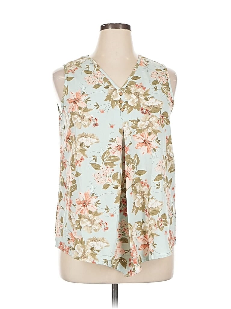 Pre-owned Emery Rose Sleeveless Blouse In Blue