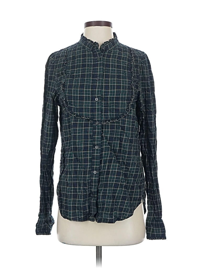 Pre-owned Gap Long Sleeve Button Down Shirt In Green
