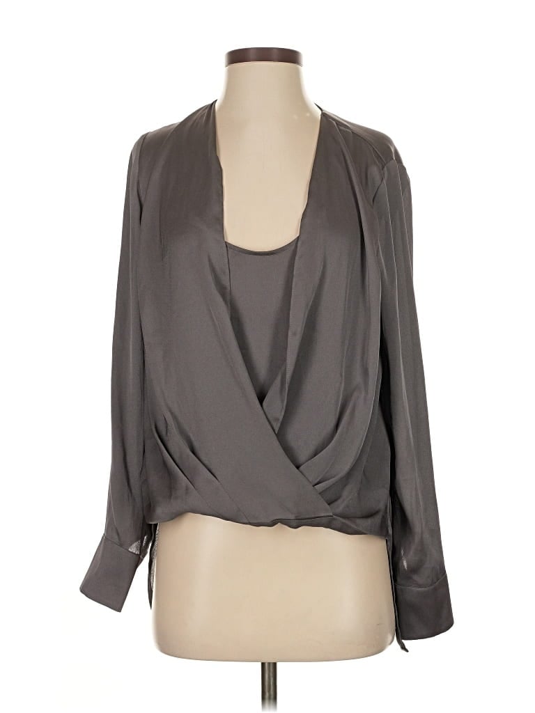 Pre-owned Bcbgmaxazria 3/4 Sleeve Blouse In Gray