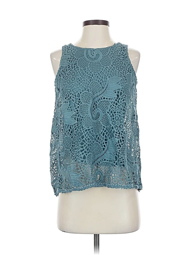 Pre-owned Ann Taylor Sleeveless Blouse In Blue