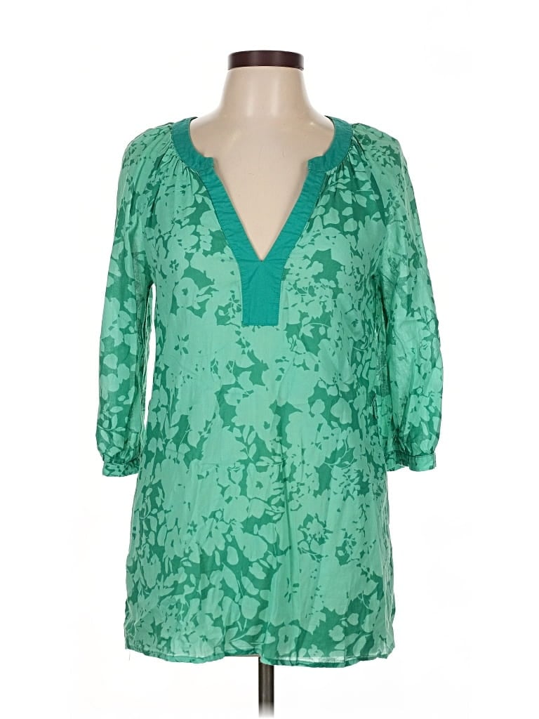 Pre-owned H&m 3/4 Sleeve Blouse In Green