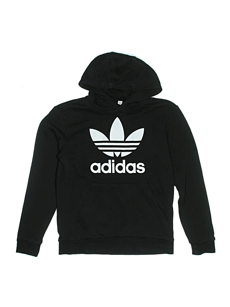 Pre-owned Adidas Originals Kids' Pullover Hoodie In Black