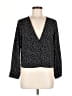 Side Party 100% Polyester Black 3/4 Sleeve Blouse Size M - photo 1