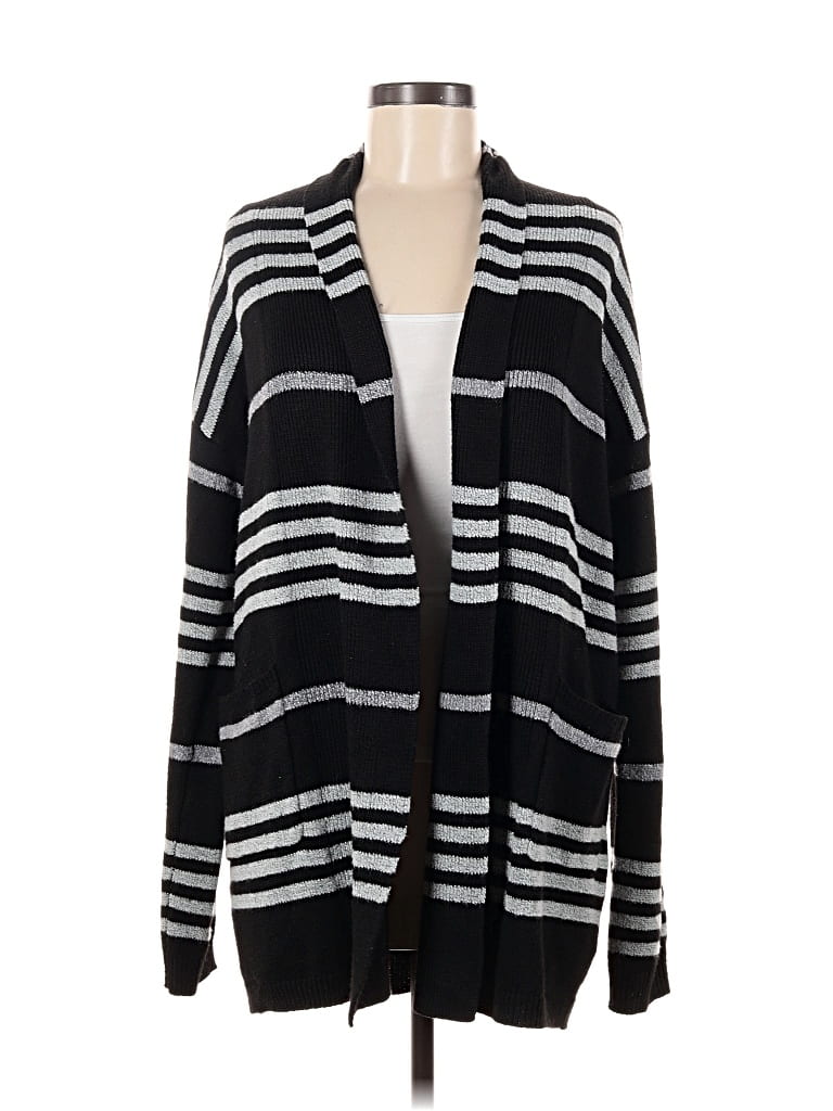 Pre-owned Harper Lane Cardigan Sweater In Black