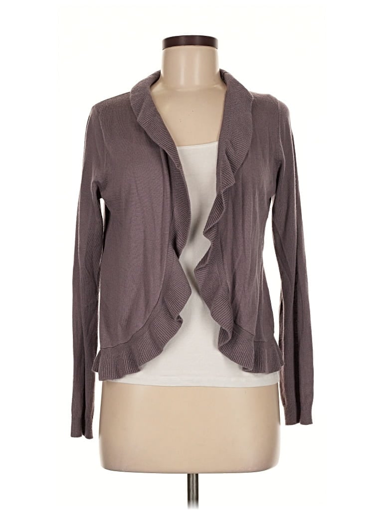 Pre-owned Ann Taylor Loft Cardigan Sweater In Gray
