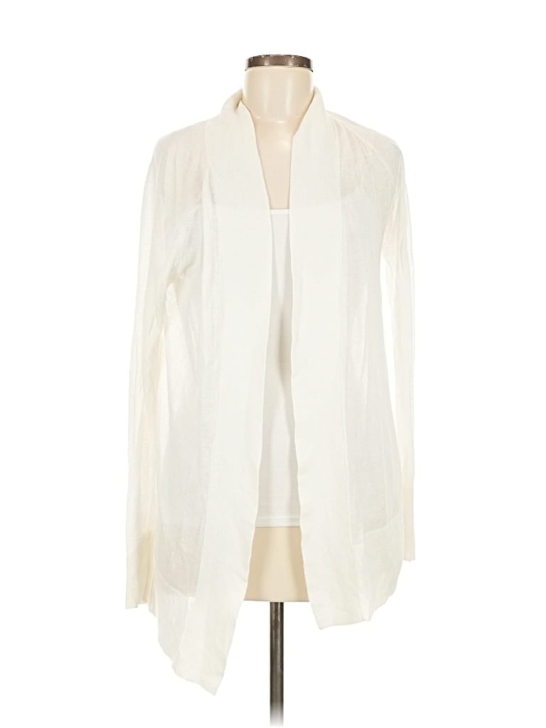 Pre-owned Ann Taylor Loft Cardigan Sweater In White