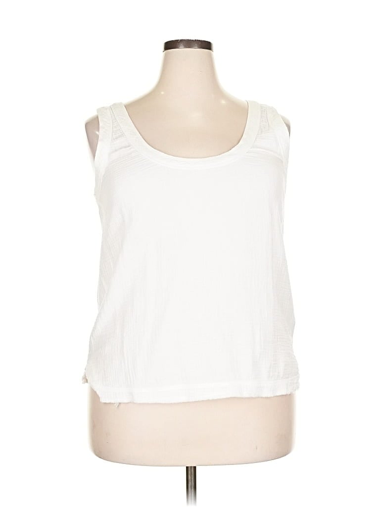 Pre-owned Faherty Tank Top Ivory Strapless Neckline Tops In White
