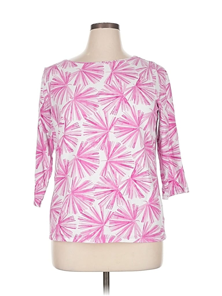 Pre-owned Talbots Outlet 3/4 Sleeve T-shirt In Pink