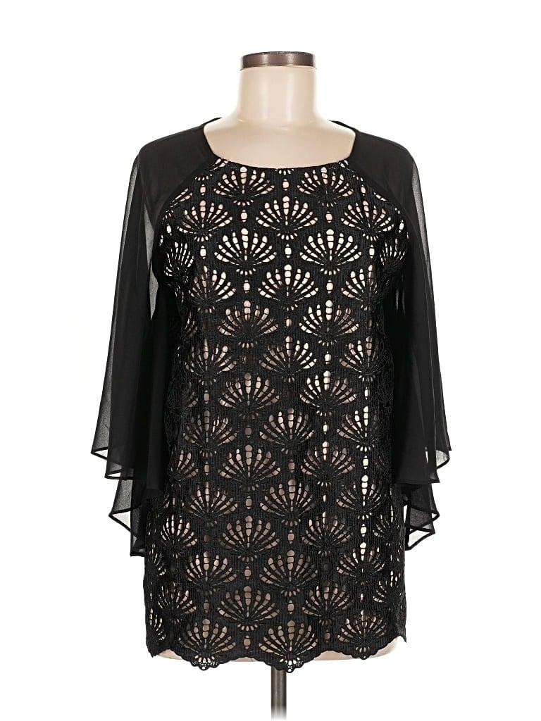 Pre-owned Alfani 3/4 Sleeve Blouse In Black