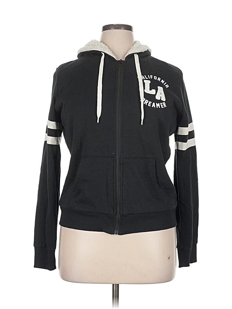 Pre-owned Flirtitude Zip Up Hoodie In Black