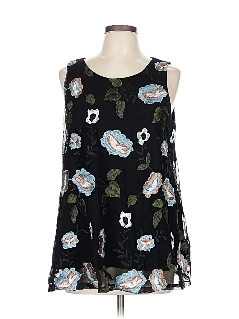 Pre-owned Charter Club Sleeveless Blouse In Black