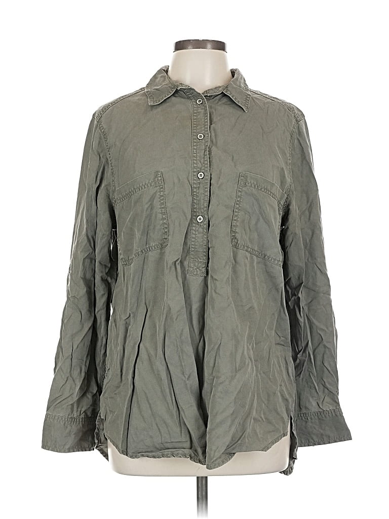 Pre-owned Lou & Grey Long Sleeve Button Down Shirt In Gray