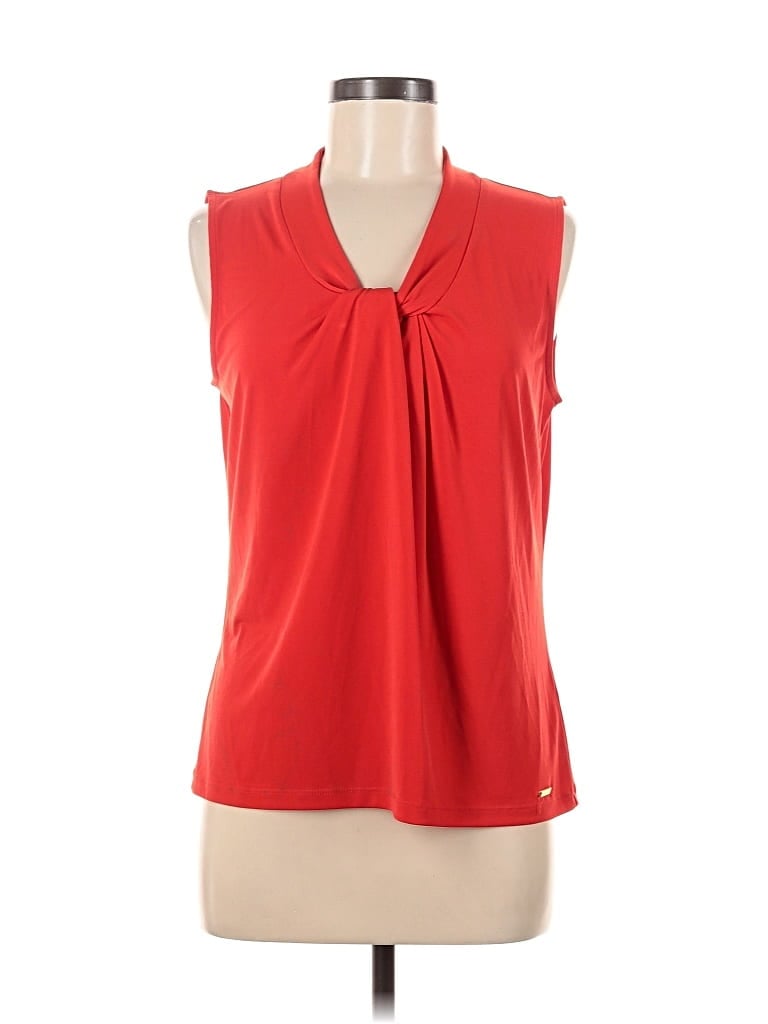 Pre-owned Calvin Klein Sleeveless Blouse In Red