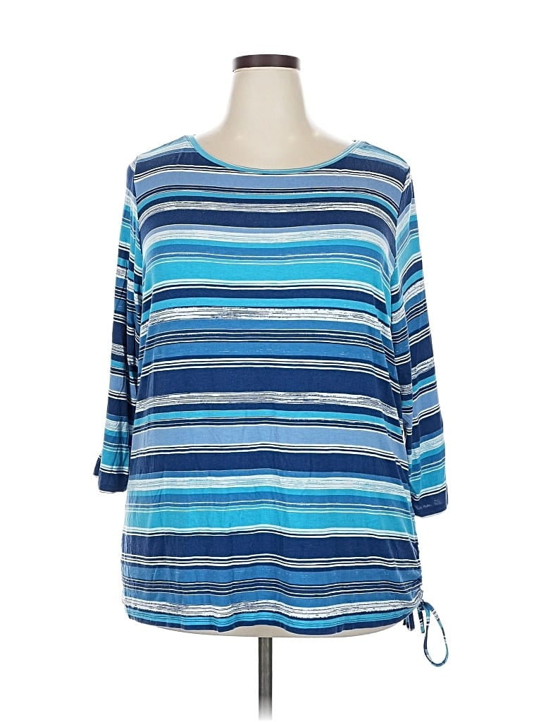 Pre-owned Ruby Rd. 3/4 Sleeve T-shirt In Blue