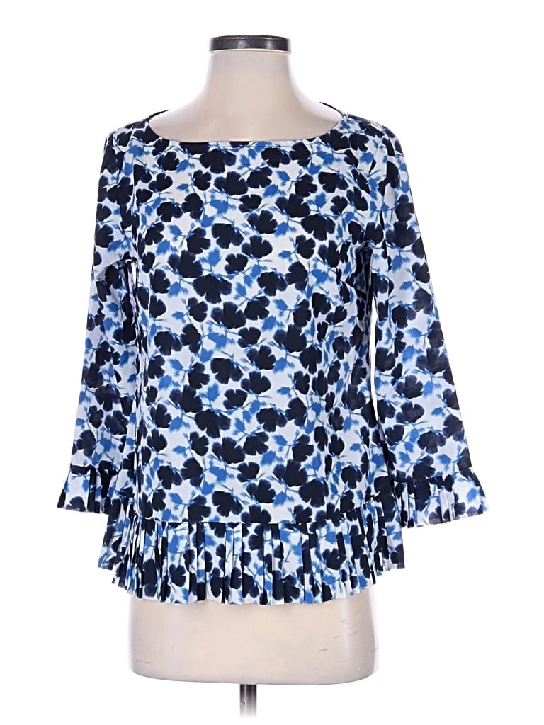 Pre-owned Banana Republic 3/4 Sleeve Blouse In Blue
