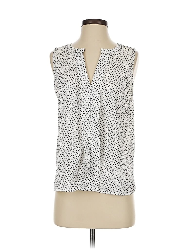 Pre-owned Ann Taylor Sleeveless Blouse In White
