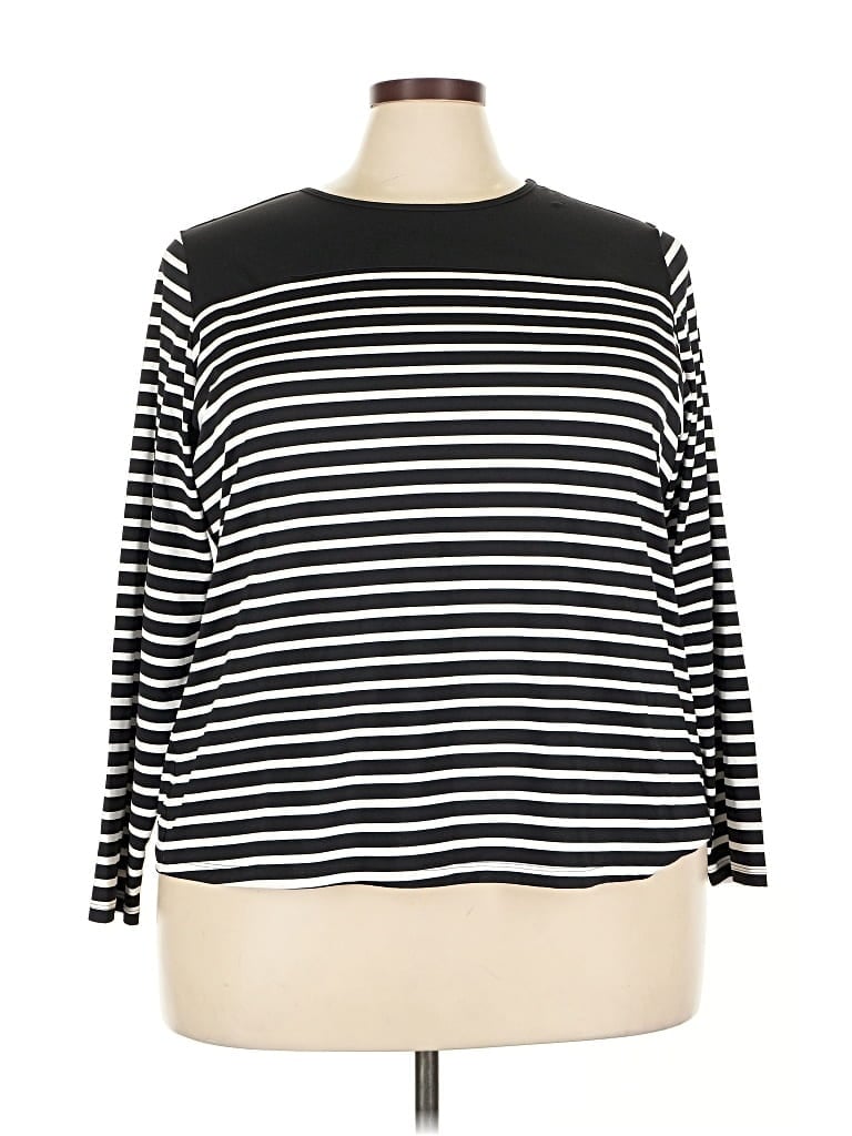 Pre-owned Lands' End 3/4 Sleeve T-shirt In Black