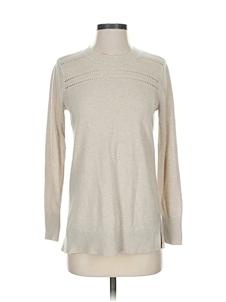 Pre-owned Ann Taylor Loft Pullover Sweater In White