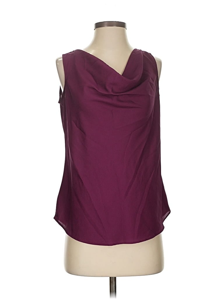 Pre-owned Relativity Sleeveless Blouse In Burgundy