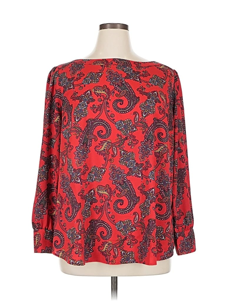 Pre-owned Ann Taylor Loft Long Sleeve Blouse In Red