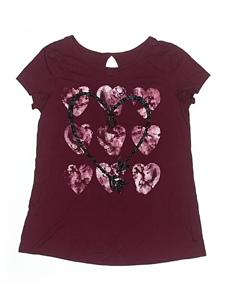 Pre-owned Justice Kids' Short Sleeve T-shirt In Burgundy