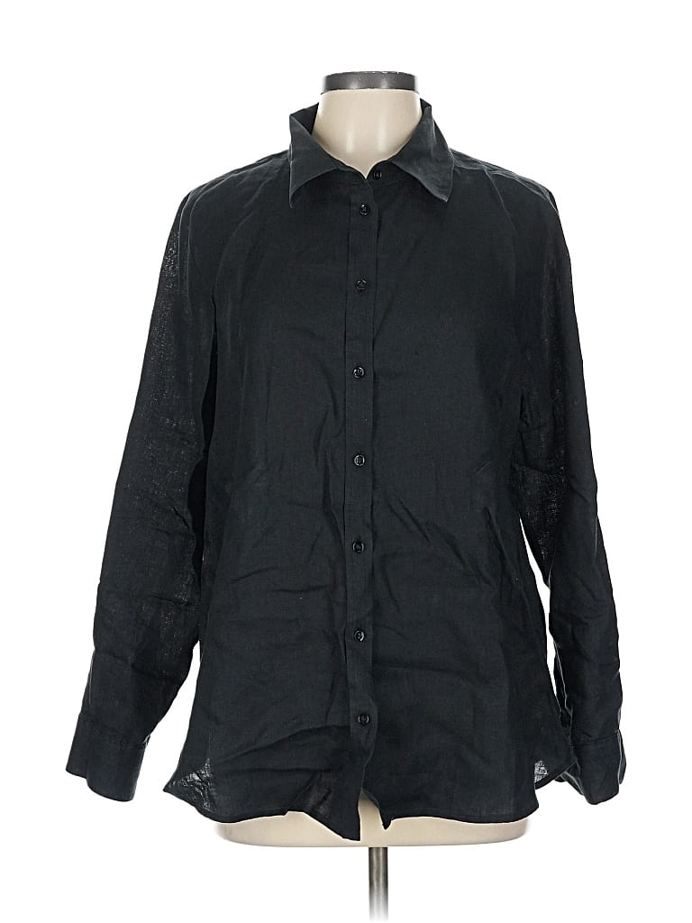 Pre-owned Banana Republic Long Sleeve Button Down Shirt In Black