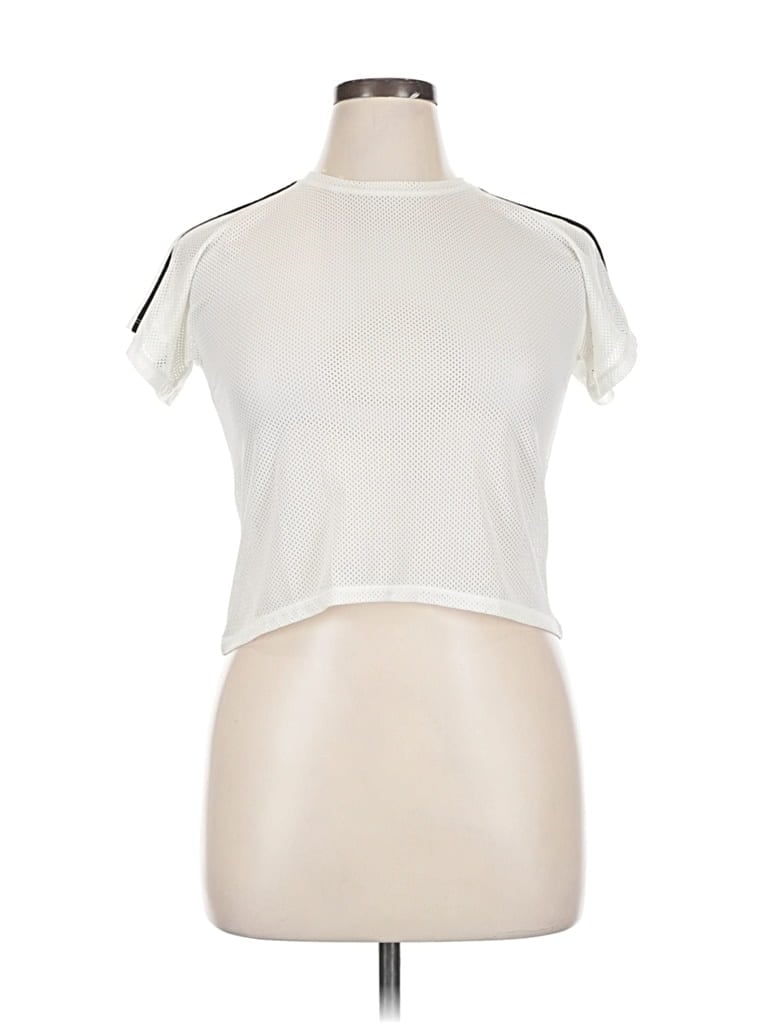 Pre-owned Zella Short Sleeve Turtleneck In White