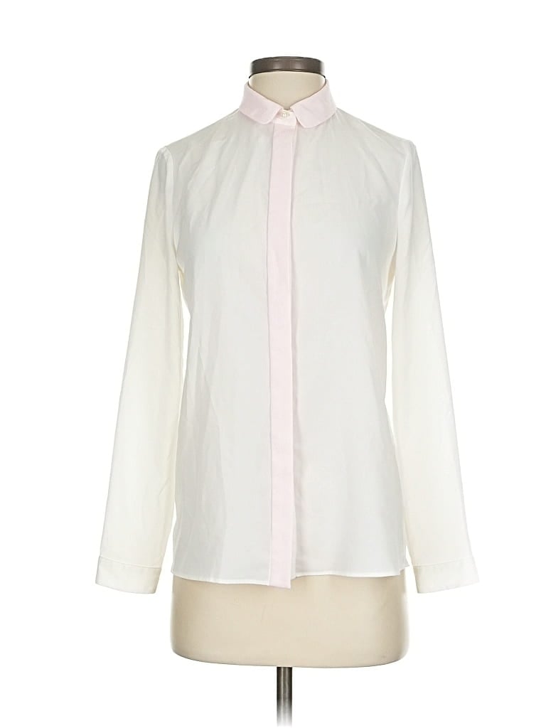 Pre-owned Claudie Pierlot Long Sleeve Blouse In White