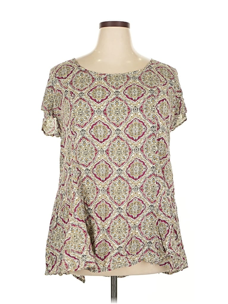 Pre-owned Torrid Short Sleeve Blouse In White