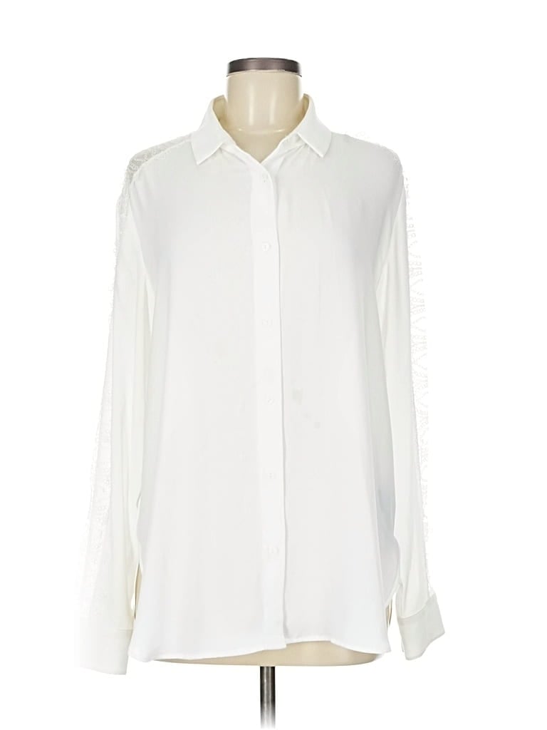 Pre-owned The Kooples Long Sleeve Blouse In White