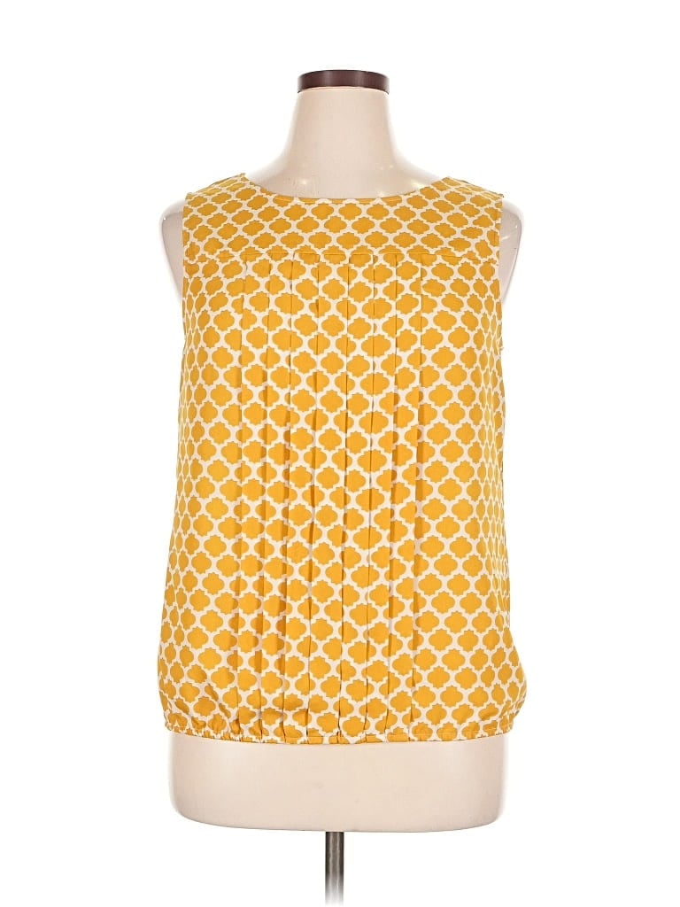 Pre-owned Ann Taylor Loft Outlet Sleeveless Blouse In Yellow