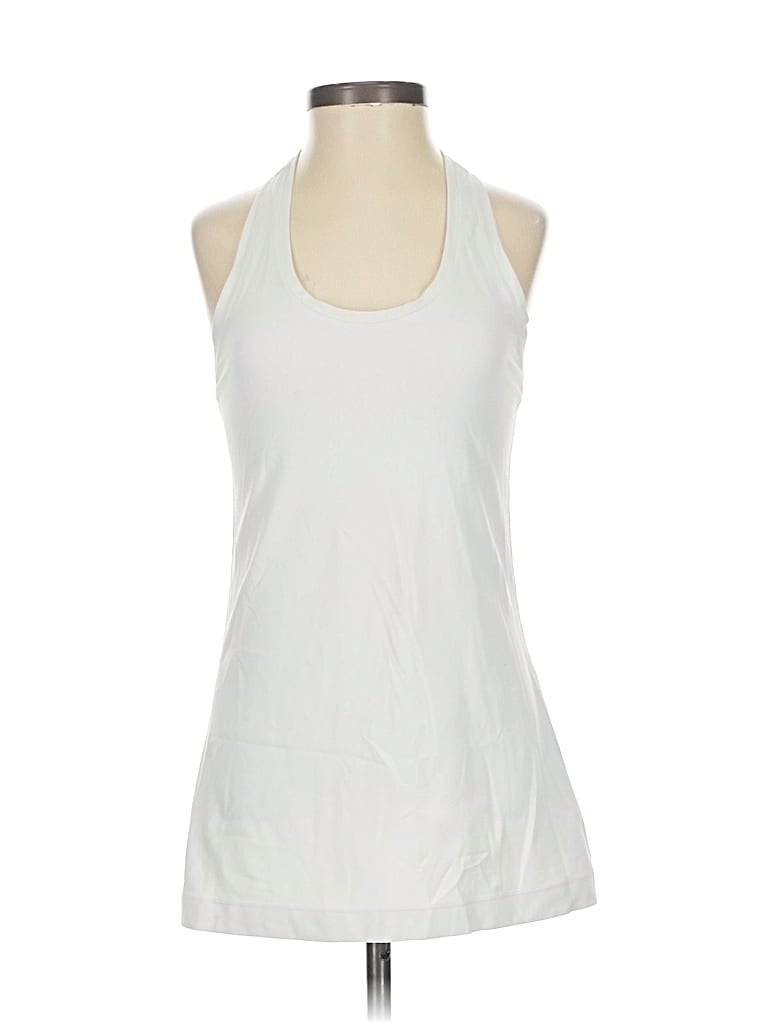 Pre-owned Lululemon Athletica Tank Top White Halter Neckline Tops