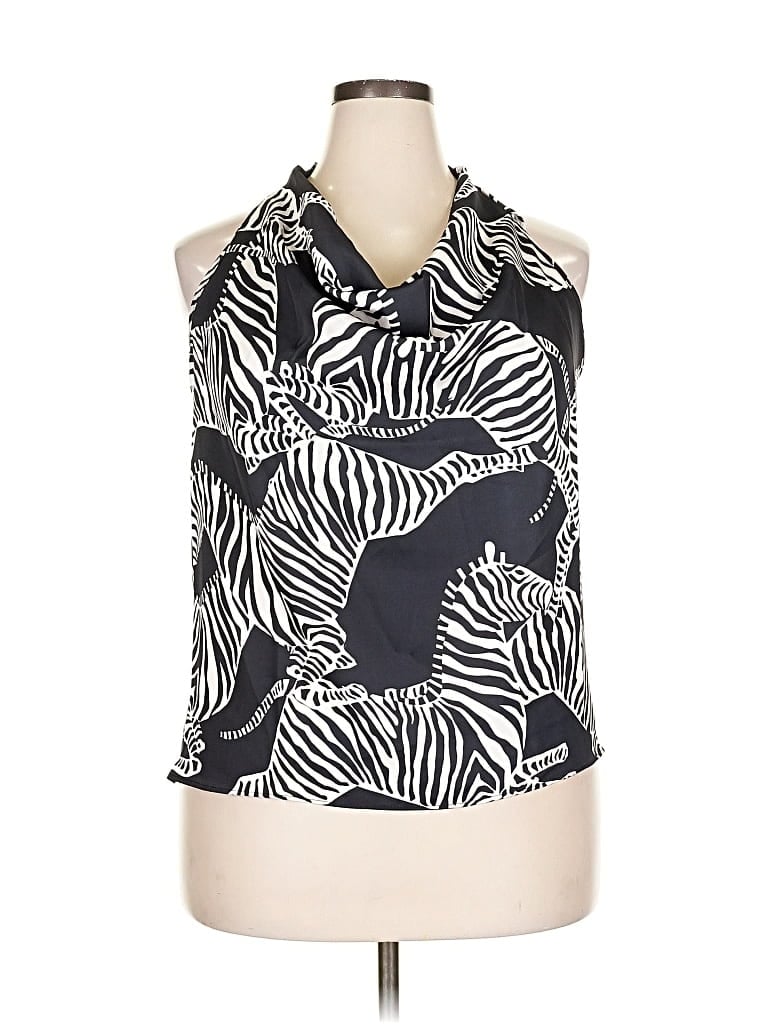 Pre-owned Adrienne Landau Sleeveless Blouse In Blue